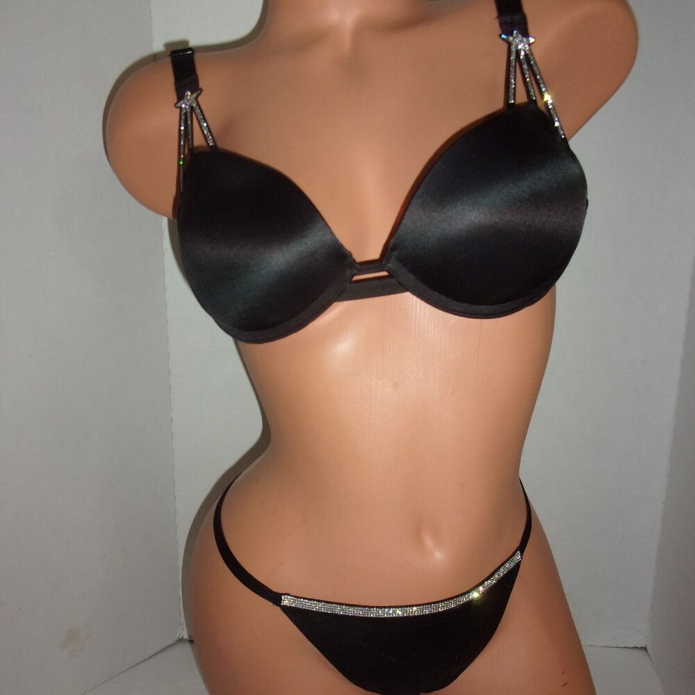 Victoria's Secret Star Struck Shine Strap Push Up Bra & V-String